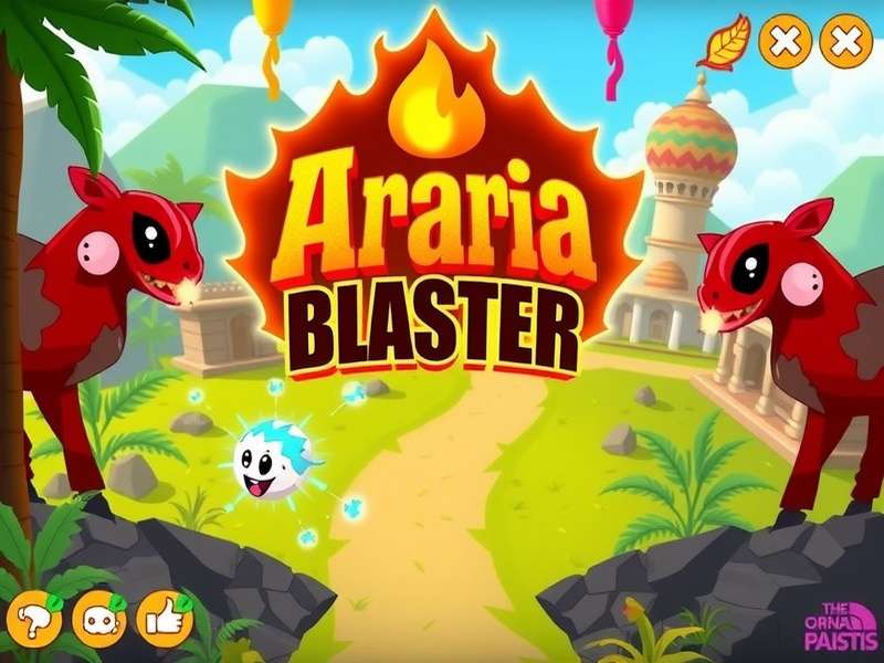Araria Blaster vibrant gameplay Araria Blaster game screenshot showing vibrant Indian-themed graphics